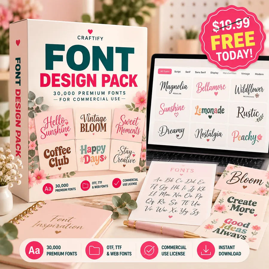 Craftify Font Design Pack with 30,000 premium fonts